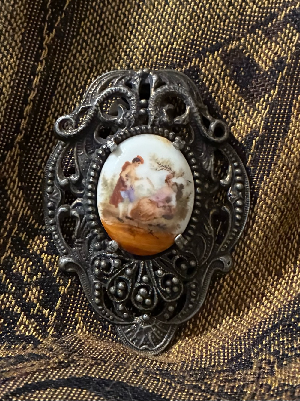 Vintage Cameo Dress Clip